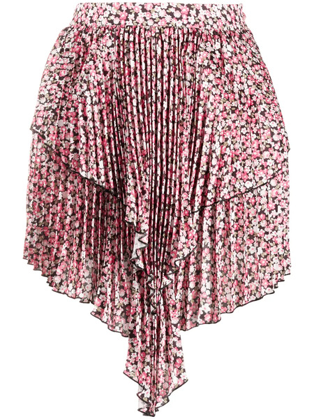  Wandering Waterfall Hem Asymmetric Mini Skirt - Pink 