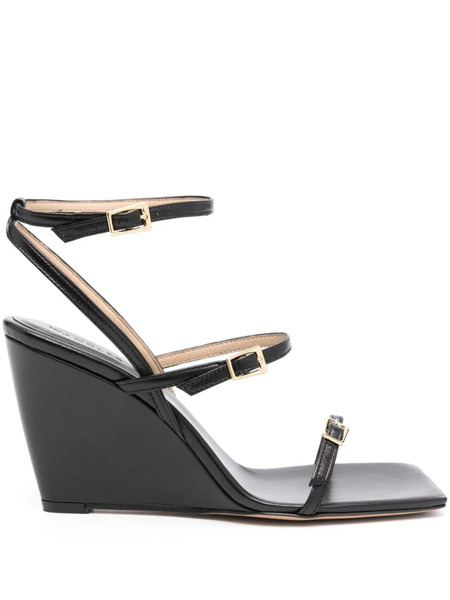  Wandler 95mm Wedge Leather Sandals - Black 