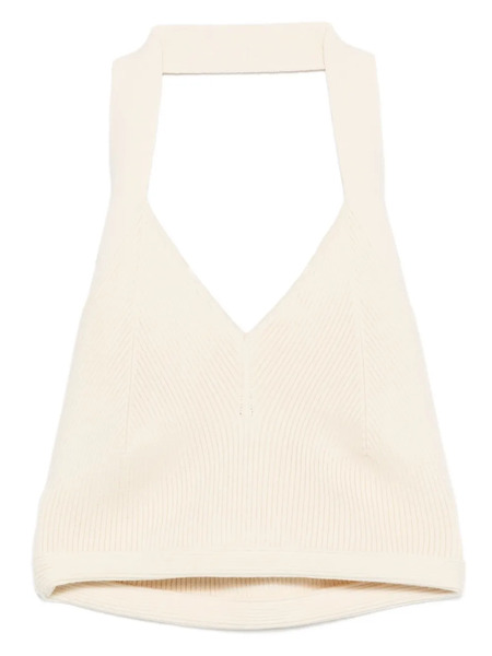  Wardrobe.nyc Cotton Halterneck Top - Neutrals 