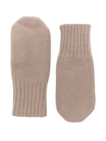  Warm-me Cashmere Ribbed Mittens - Brown 