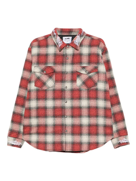  Warren Lotas Plaid Shirt Jacket - Red 