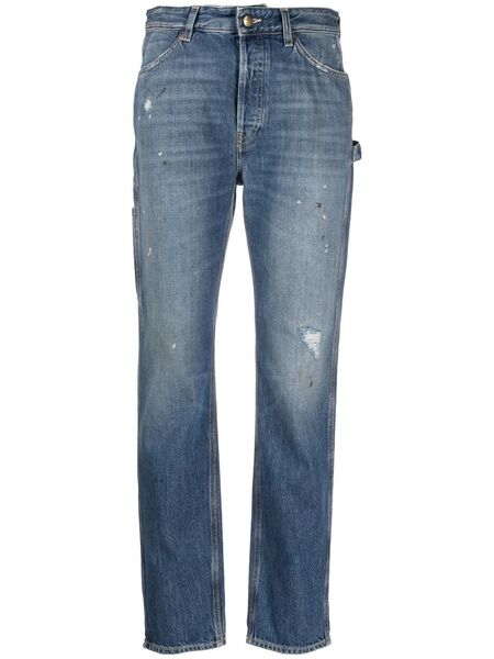 Washington Dee Cee Ripped-detail Straight-leg Jeans - Blue 