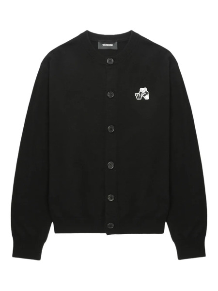 We11done Bear-logo Button Cardigan - Black 