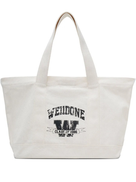  We11done Collegiate-logo Tote Bag - Beige 