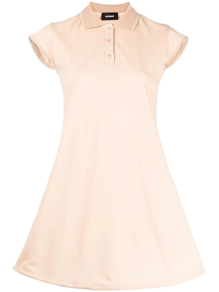  We11done Contrasting-trim Flared Cotton Dress - Brown 