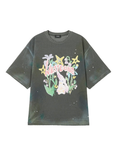  We11done Graphic Print T-shirt - Grey 