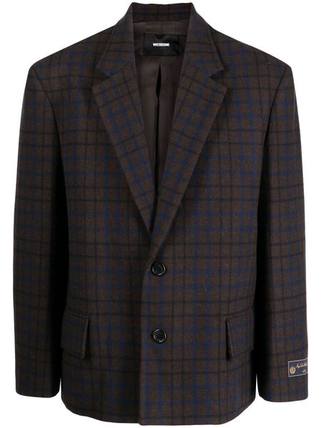  We11done Grid-pattern Single-breasted Blazer - Brown 