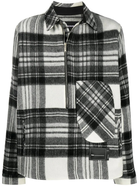  We11done Half-zip Plaid Wool Shirt - Grey 