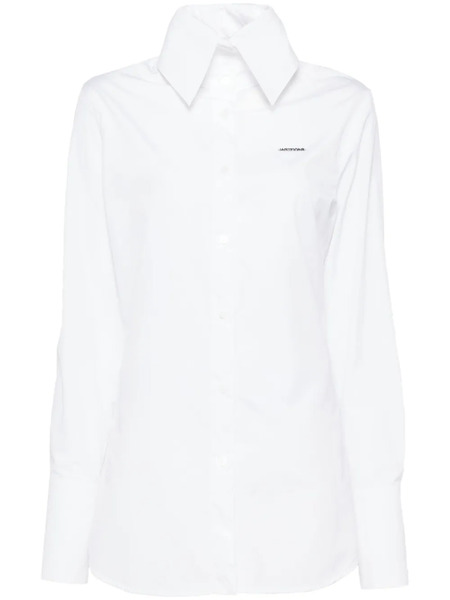  We11done High-neck Collar Shirt - White 