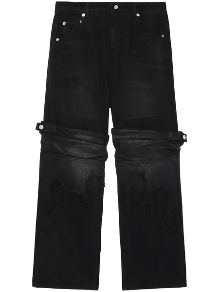  We11done Layered-effect Wide-leg Jeans - Black 