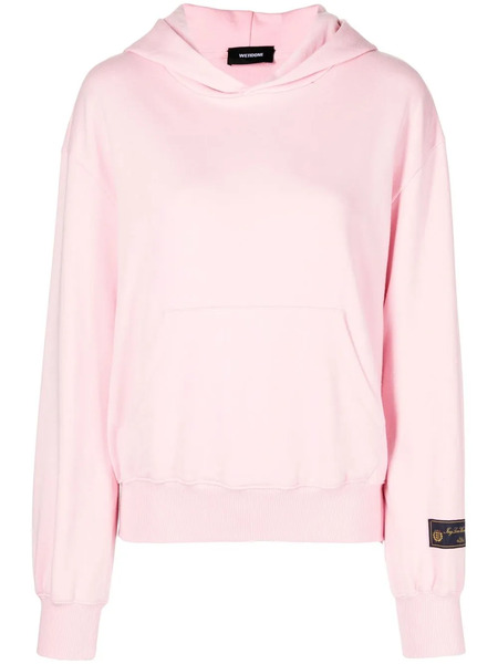  We11done Logo-patch Cotton Hoodie - Pink 