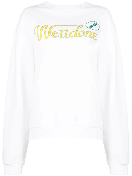  We11done Logo-print Cotton Hoodie - White 