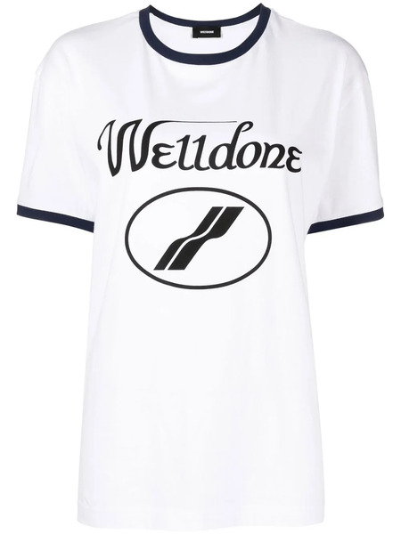  We11done Logo-print Crew-neck T-shirt - White 