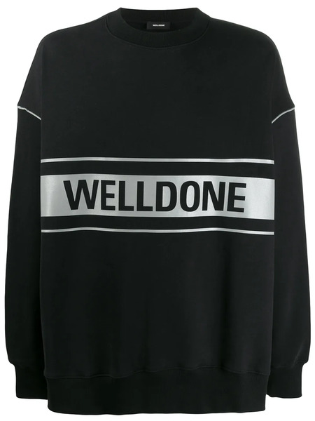  We11done Logo Print Sweatshirt - Black 