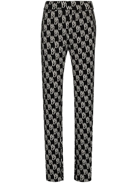  We11done Monogram Knitted Trousers - Black 