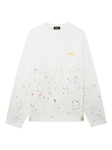  We11done Paint-splatter Long-sleeve Top - White 