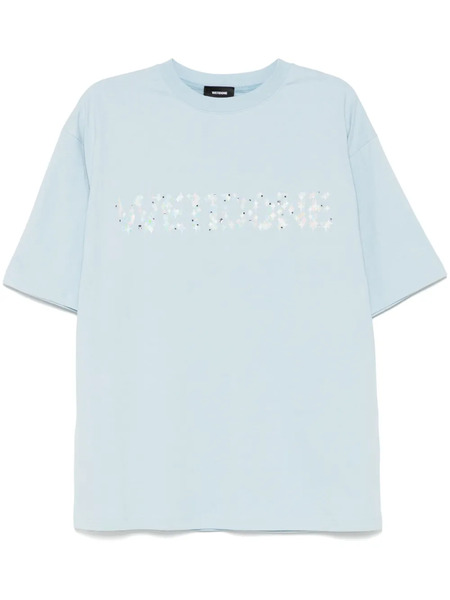  We11done Sparkle-logo T-shirt - Blue 