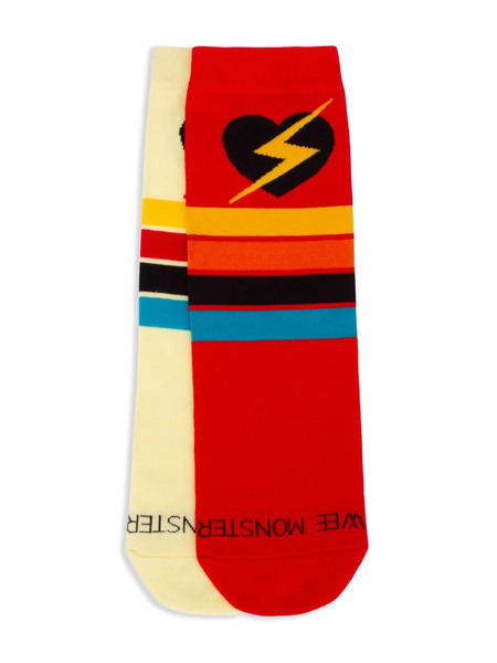  Wee Monster Heart Socks - Red 