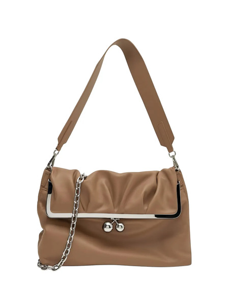  Weekend Max Mara Aslalom Frame Leather Backpack - Brown 