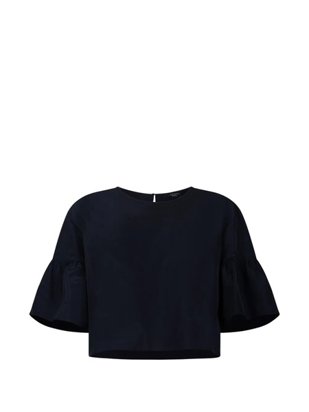  Weekend Max Mara Bell-sleeve Cropped Boxy Blouse - Blue 