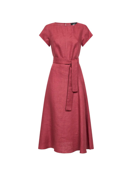  Weekend Max Mara Cap-sleeve Belted Midi Dress - Red 