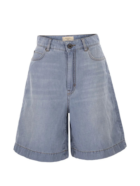  Weekend Max Mara Contrasting-stitch Shorts - Blue 
