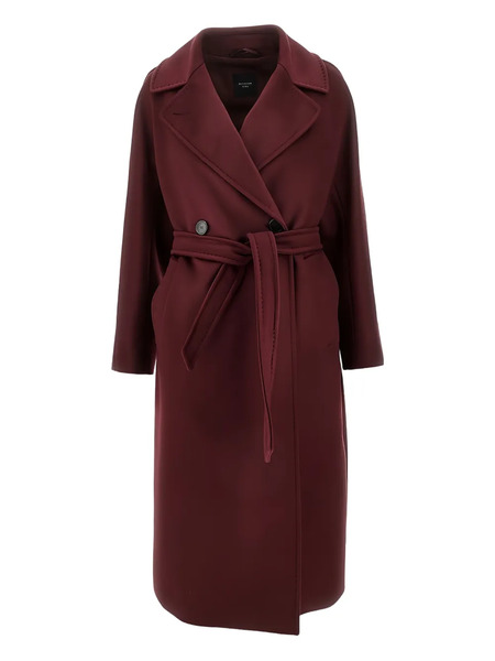  Weekend Max Mara Double-breasted Belt Wool Coat - Red 