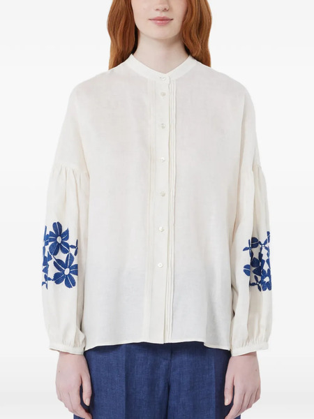  Weekend Max Mara Embellished-sleeve Blouse - Neutrals 