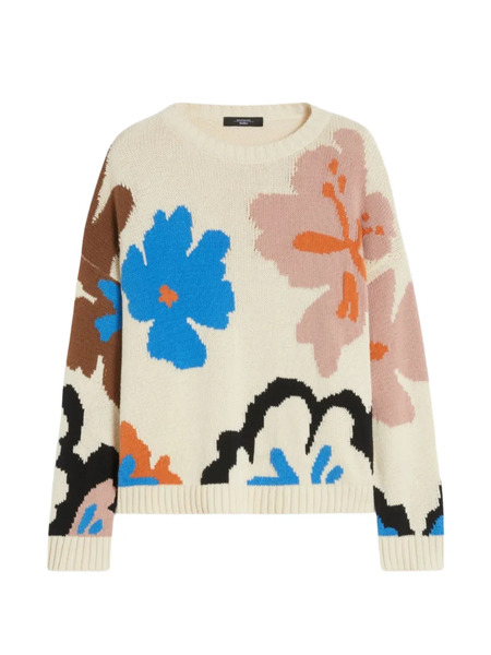  Weekend Max Mara Floral-print Sweater - Neutrals 