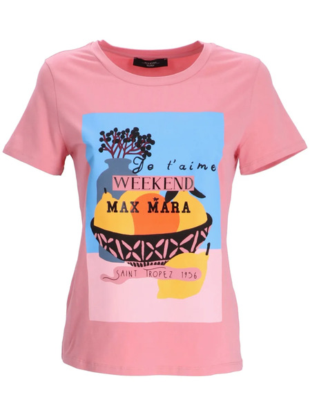  Weekend Max Mara Graphic-print Cotton T-shirt - Pink 