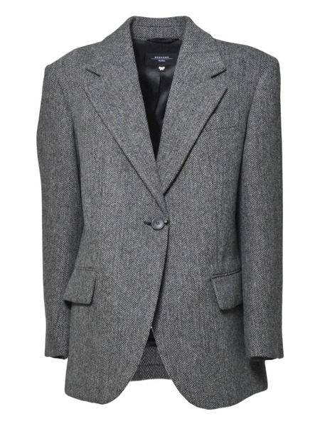  Weekend Max Mara Herringbone-pattern Single-breasted Blazer - Grey 
