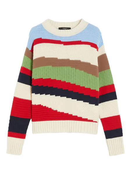  Weekend Max Mara Inlaid Cotton Sweater - Neutrals 
