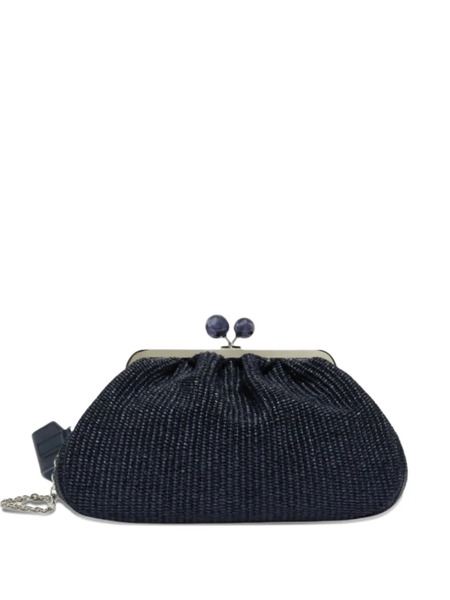  Weekend Max Mara Medium Pasticcino Bead-embellished Woven Clutch Bag - Blue 