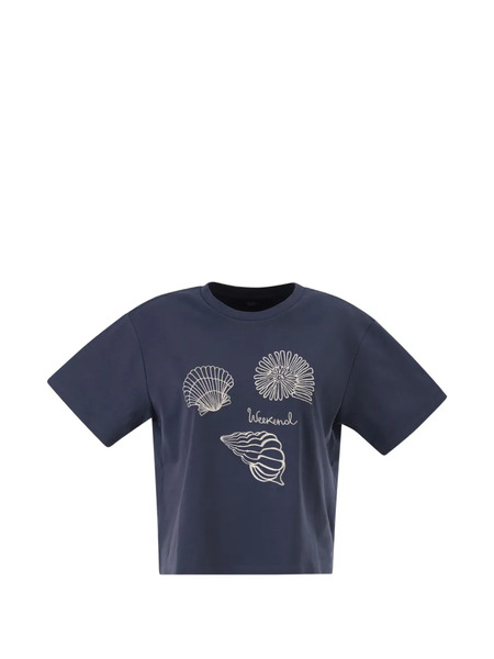  Weekend Max Mara Printed Crew-neck T-shirt - Blue 