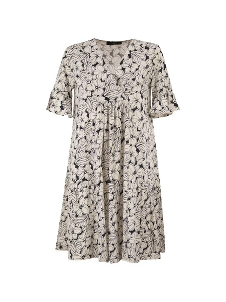  Weekend Max Mara Printed V-neck Dress - Neutrals 