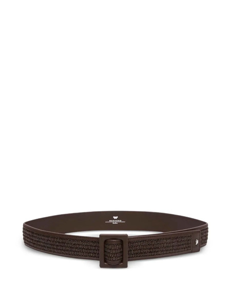  Weekend Max Mara Square-buckle Woven Belt - Brown 