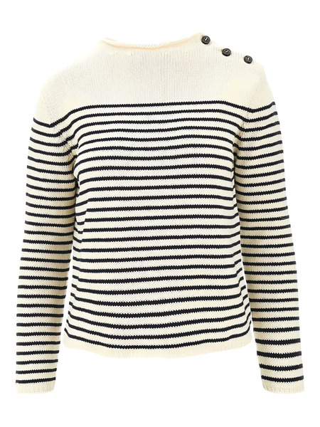  Weekend Max Mara Striped-pattern Button Sweater - Neutrals 
