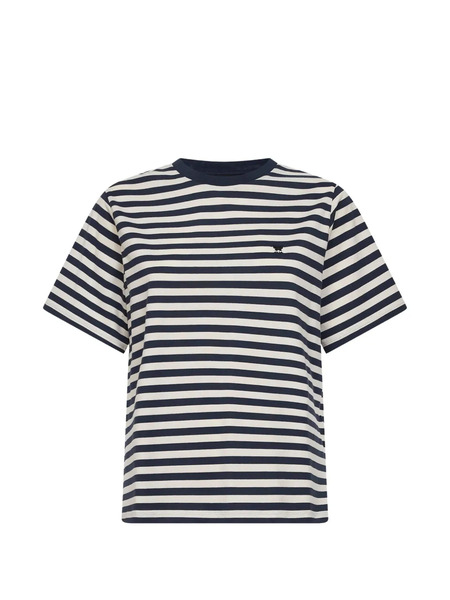  Weekend Max Mara Venaco Striped Butterfly-logo T-shirt - Blue 