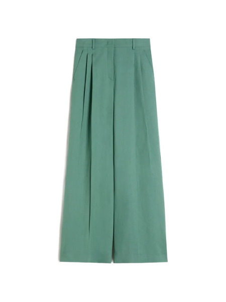  Weekend Max Mara Viscose And Linen Wide-leg Trousers - Green 
