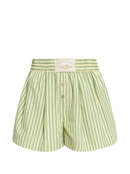  Weili Zheng Striped-pattern Shorts - Green 