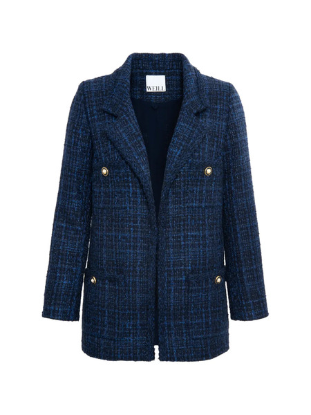  Weill Paris Tweed Trim-detail Blazer - Blue 