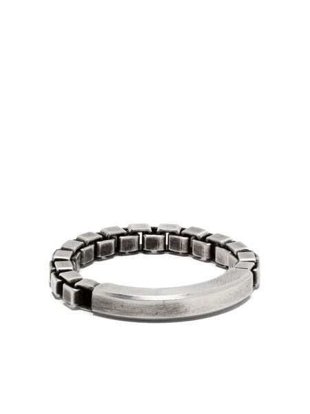  Werkstatt:münchen Box-chain Oxidised-finish Ring - Silver 