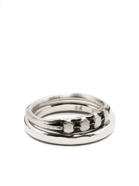  Werkstatt:münchen Facettes Combination Ring - Silver 