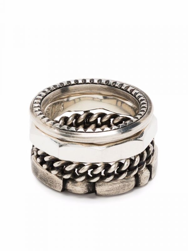  Werkstatt:münchen Multi Stacked Ring - Silver 