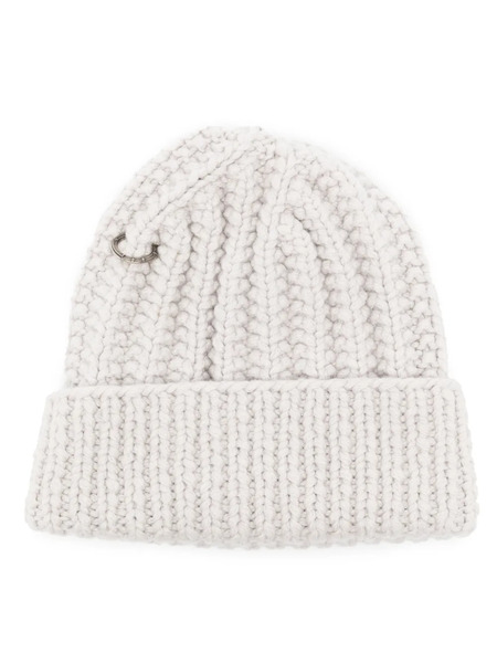  Werkstatt:münchen Ring-detail Ribbed Beanie - Grey 