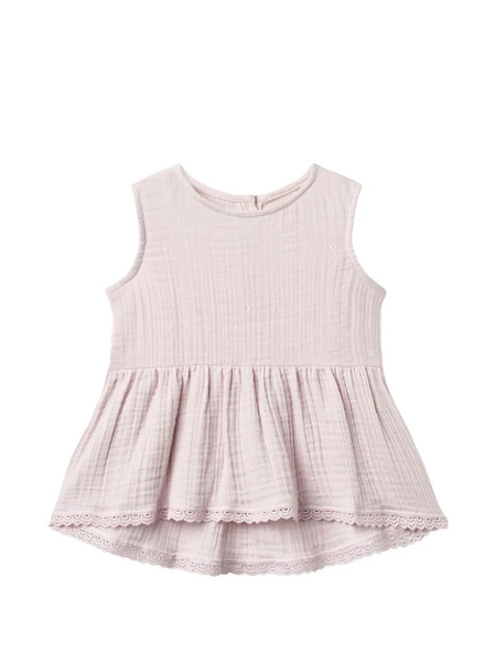  Wheat Bea Lace-trim Top - Pink 