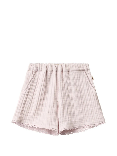  Wheat Eileen Lace-trim Shorts - Purple 