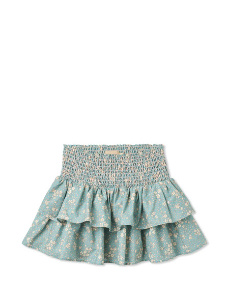  Wheat Hilary Ruffled Floral-print Skirt - Blue 