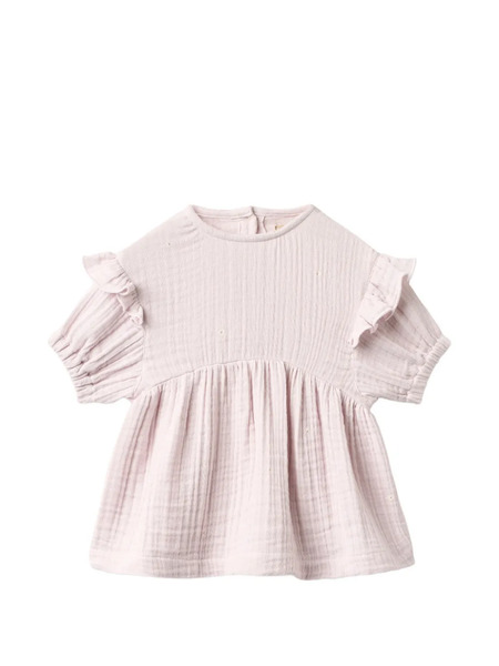  Wheat Ruffled Buttoned Dress - Pink 