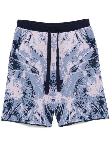  White Mountaineering Jungle-pattern Shorts - Blue 